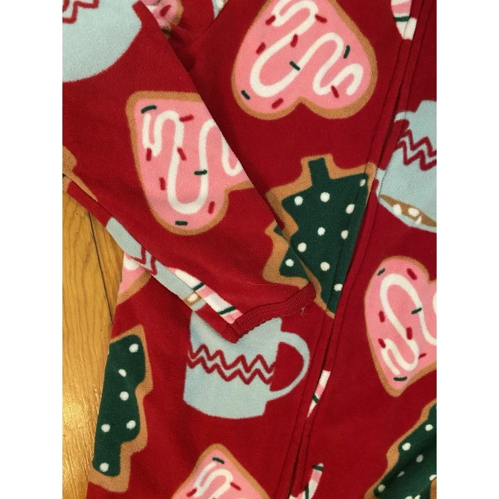 2 Carter's Kids Christmas Footie Pajamas Cookies And Reindeer Fleece Zip size 5